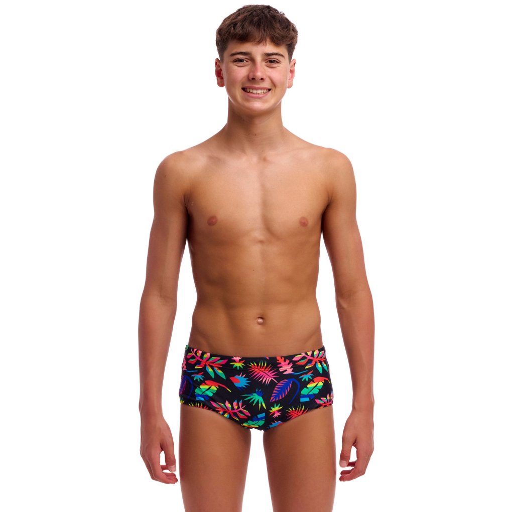 Funky Trunks Sidewinder Eco Swim Trunks Boys - Lost Leaf