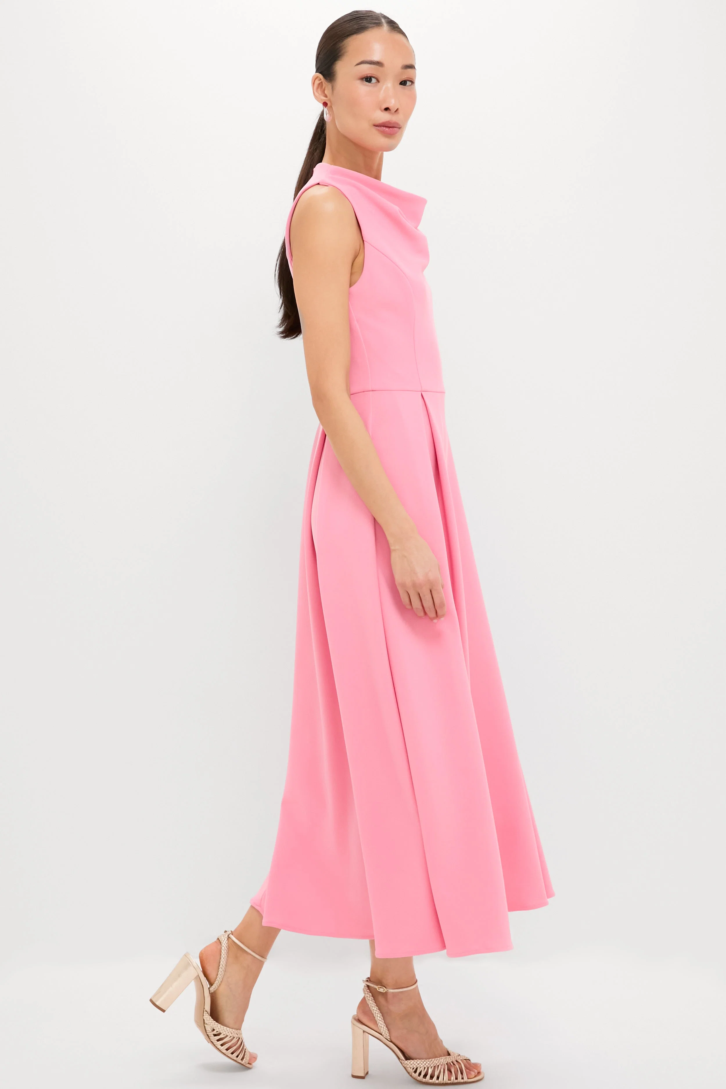 Bubblegum Pink Risa Cowl Neck Gown