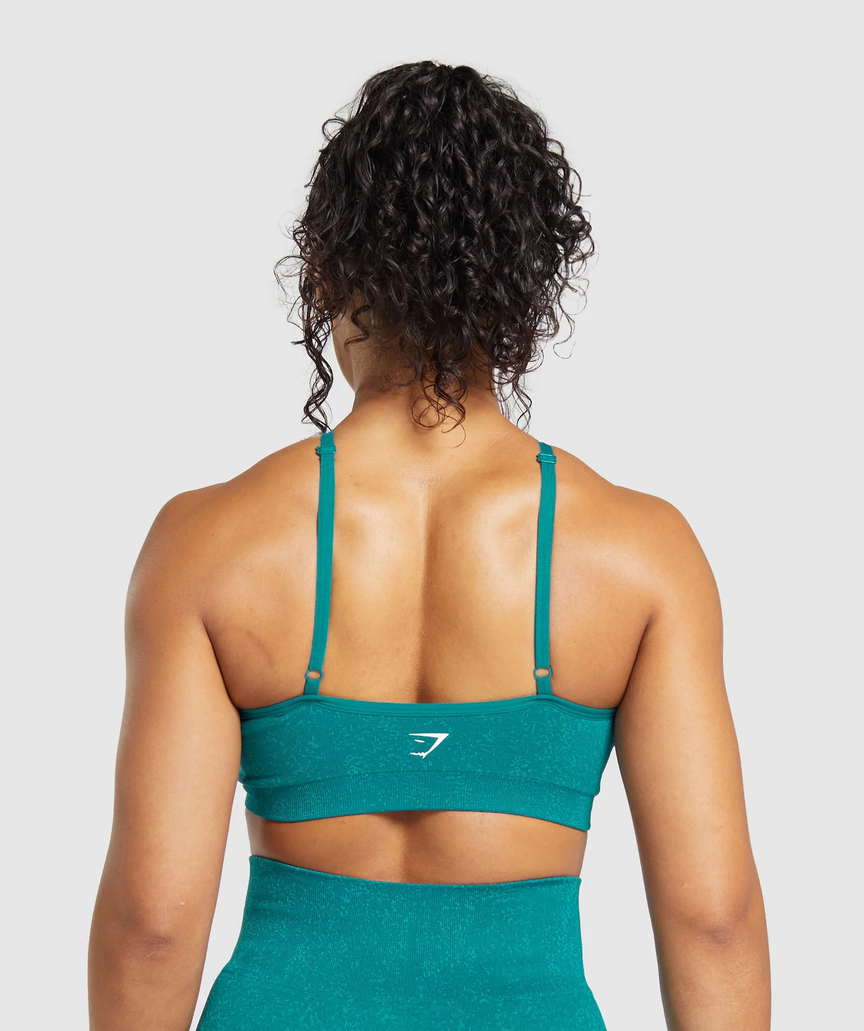 Adapt Fleck Seamless Halterneck Bralette Ocean Teal/Artificial Teal