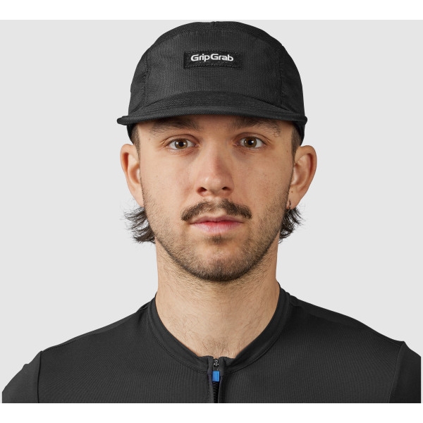 GripGrab 5 Panel Cap - Black