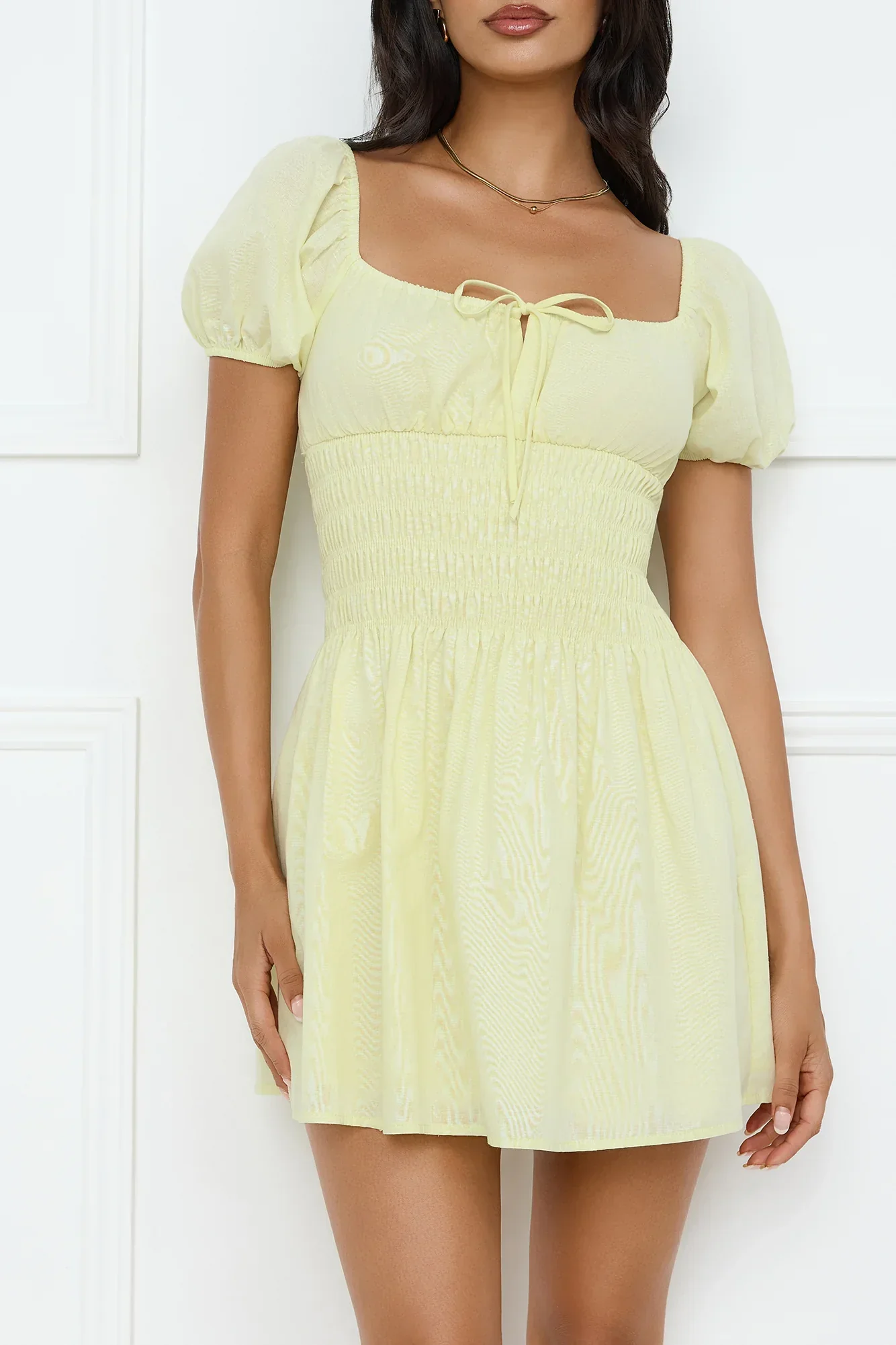 Soft Daylight Mini Dress Yellow