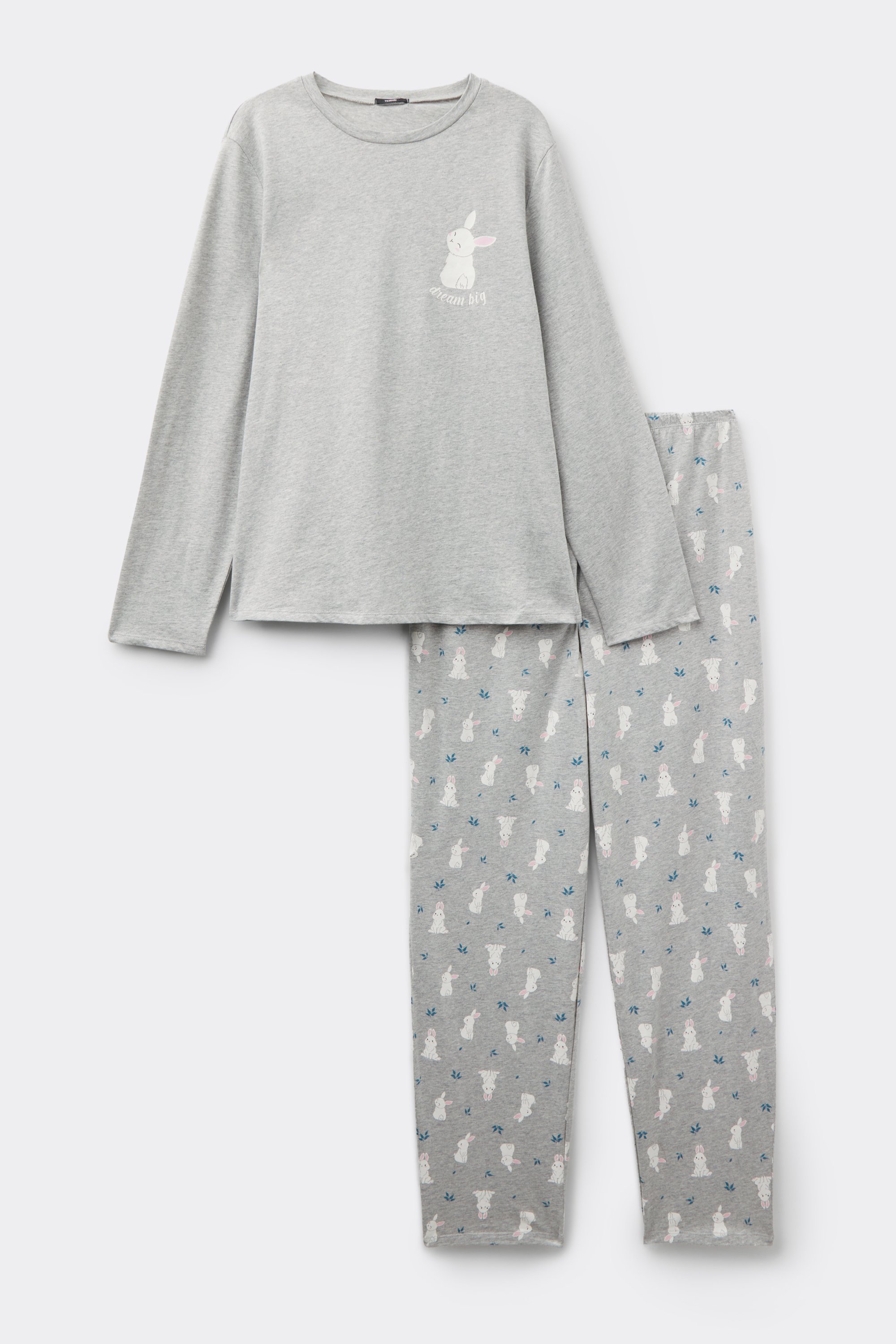 Bunny Print Long Cotton Pyjamas