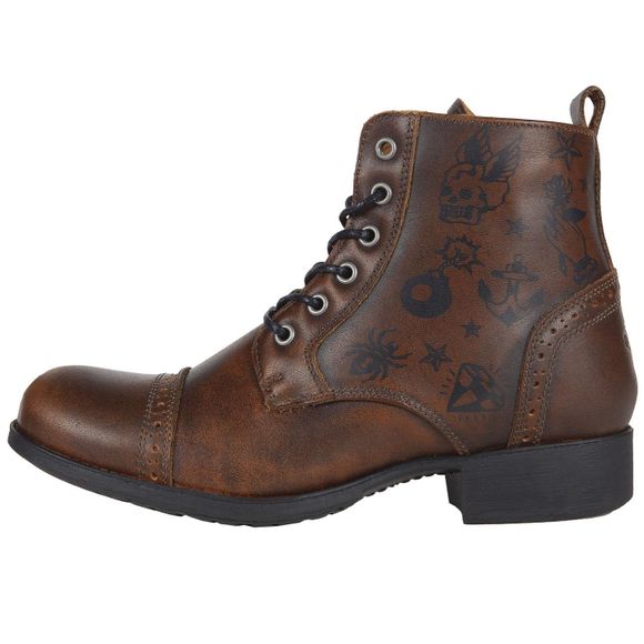 Helstons MEHARI BROWN PATTERNED Half Boots - BrownRef: HS0990