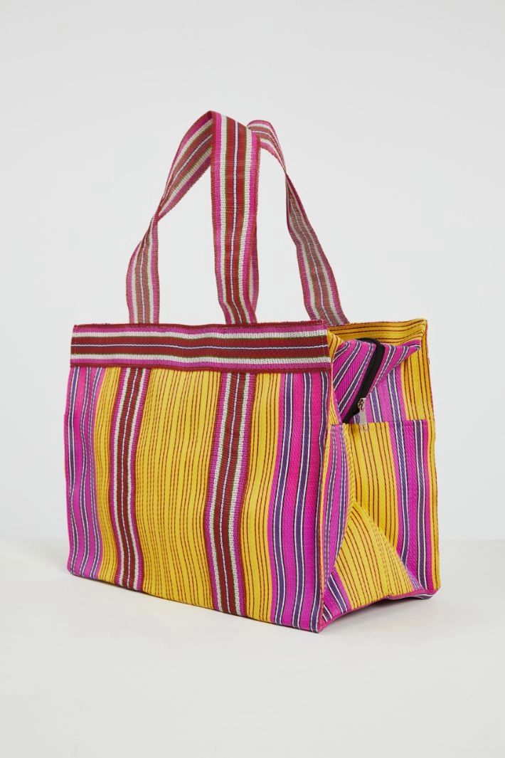 Mesh maxi shopper bag - FUCHSIA YELLOW RED