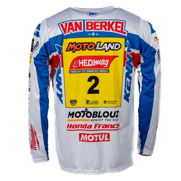Maillot cross Kenny REPLICA HONDA MOTOBLOUZ SR LARS VAN BERKEL 2025 - Bleu / BlancRef : KE2488 / 251-3304050-01