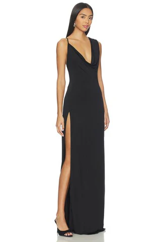 Tessa Draped Shoulder Maxi Dress