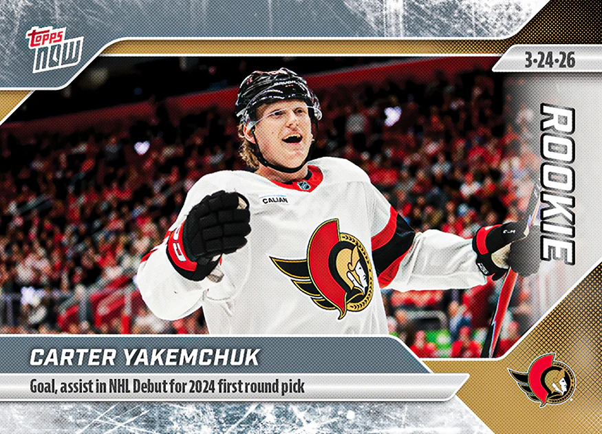 Carter Yakemchuk - 2025-26 NHL Topps NOW® - Sticker # 128 Pack - PR: 300