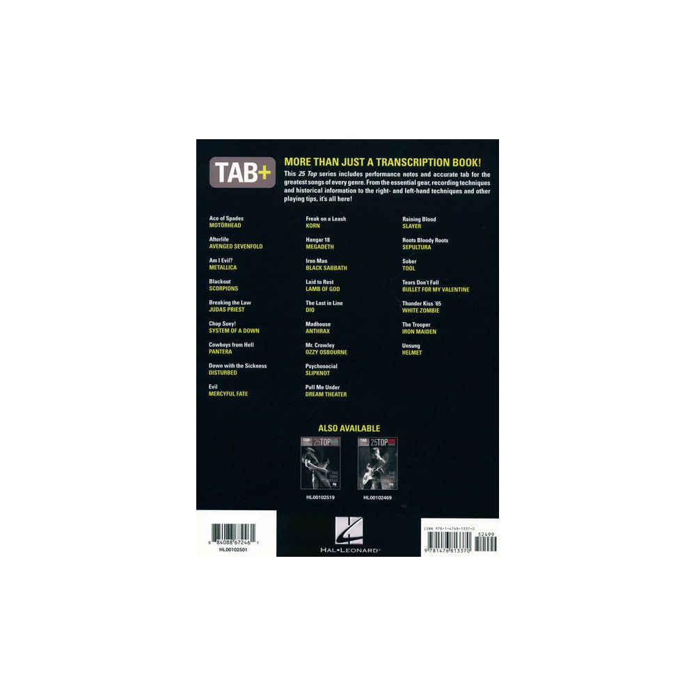 Hal Leonard Tab+25 Top Metal Songs – Thomann Ireland