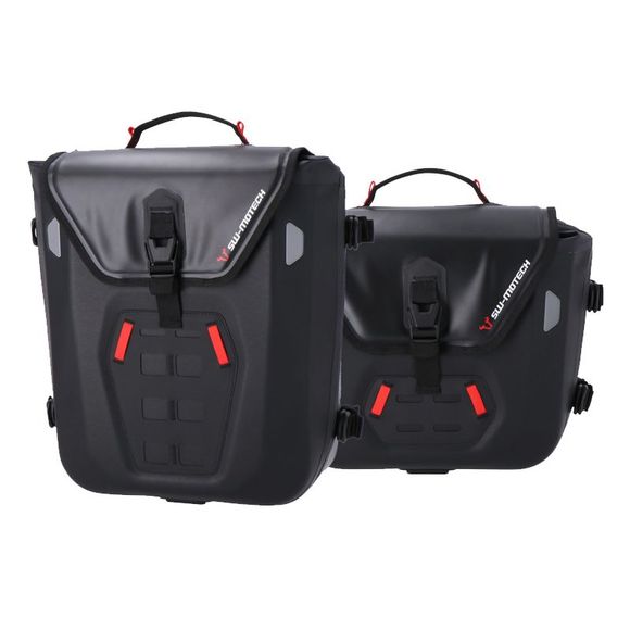 SW-MOTECH SysBag WP M/S saddlebags (17-23 litres/12-16 litres) complete with carrier - BlackRef : BC.SYS.05.670.31000/ / BC.SYS.05.670.31000/B