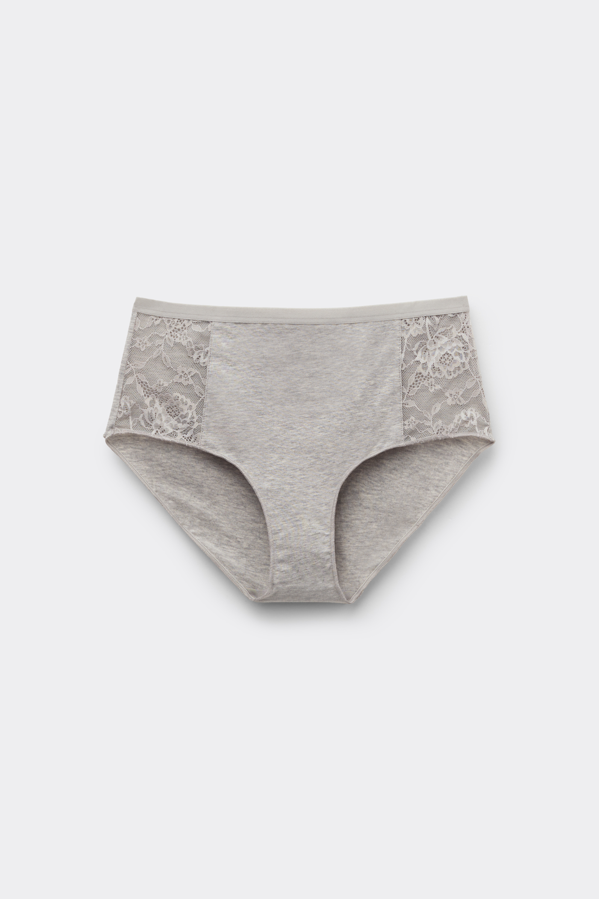 High-Waist Recycled Lace and Cotton Knickers
