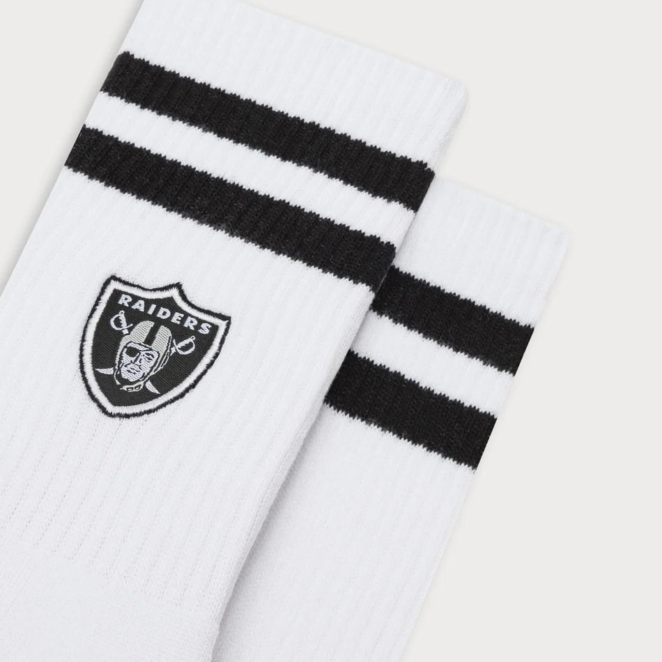 Las Vegas Raiders L&L '90 Classics NFL Crew Socks White