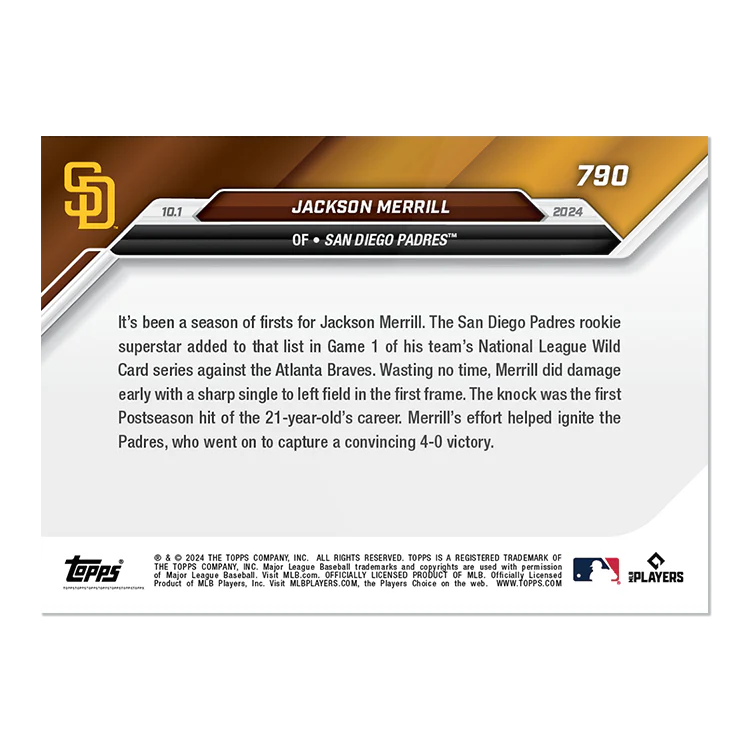 Jackson Merrill - 2024 MLB Topps NOW® Card 790