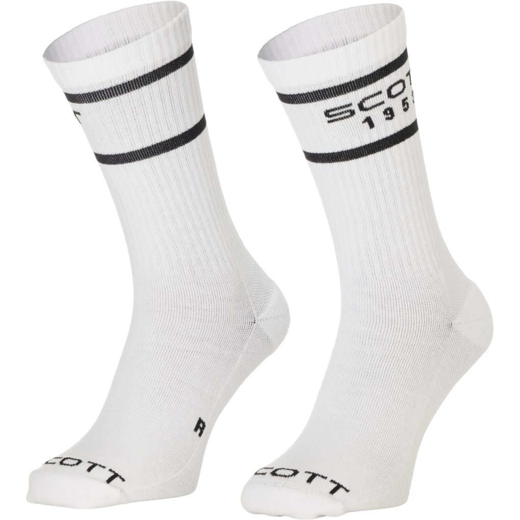 SCOTT Retro Casual Crew Socks - Pack of 3 - white/black