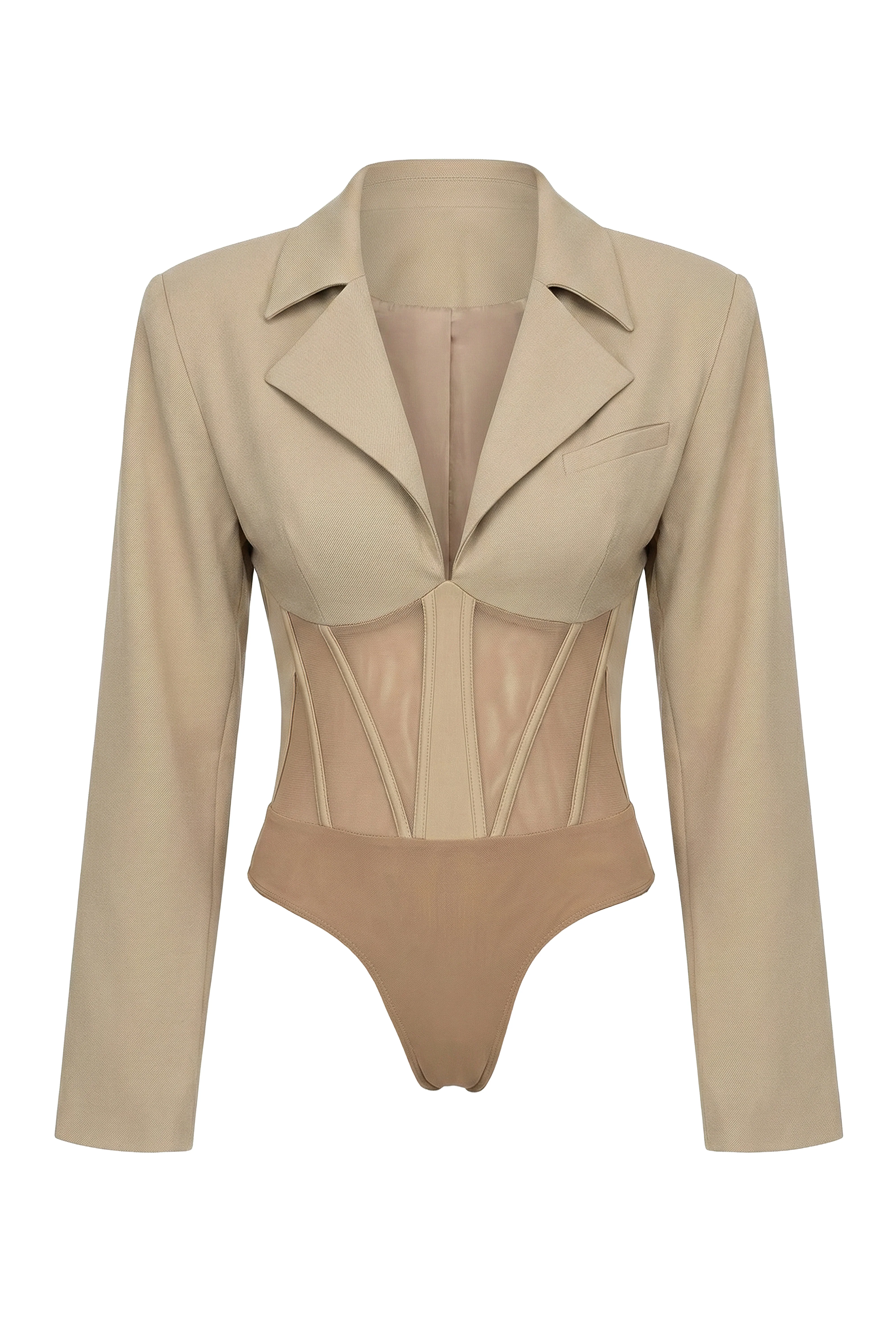 Stone Downtown Blazer Bodysuit