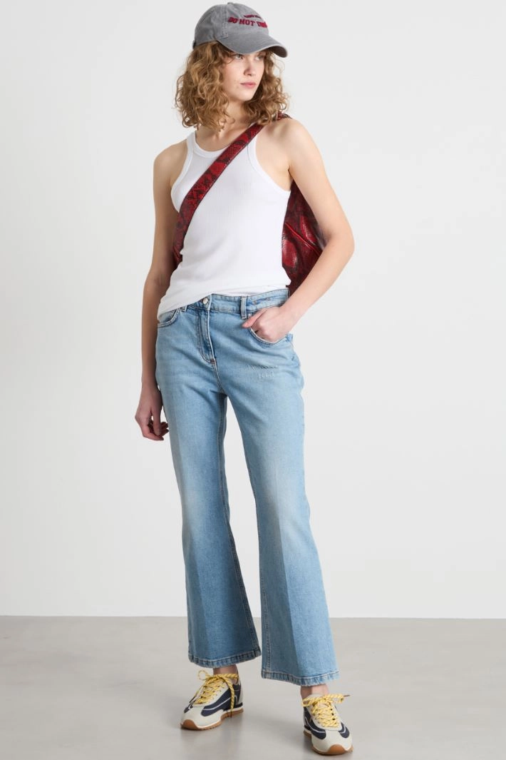 Ribbed vest top - WHITE