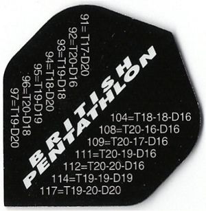 Pentathlon Flights black lettering