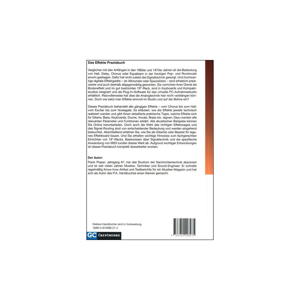 GC Carstensen Verlag Das Effekte Praxisbuch – Thomann Ireland