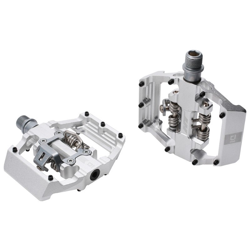 HT D1 DUO Clipless / Flat Pedals - silver