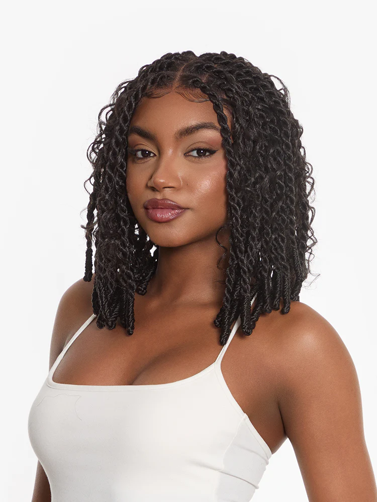 Ophirawig Veralux? Fiber 13x5 Lace Front Boho Knot Twist Bob Wig Boho Locs Synthetic Wig Beginner Friendly