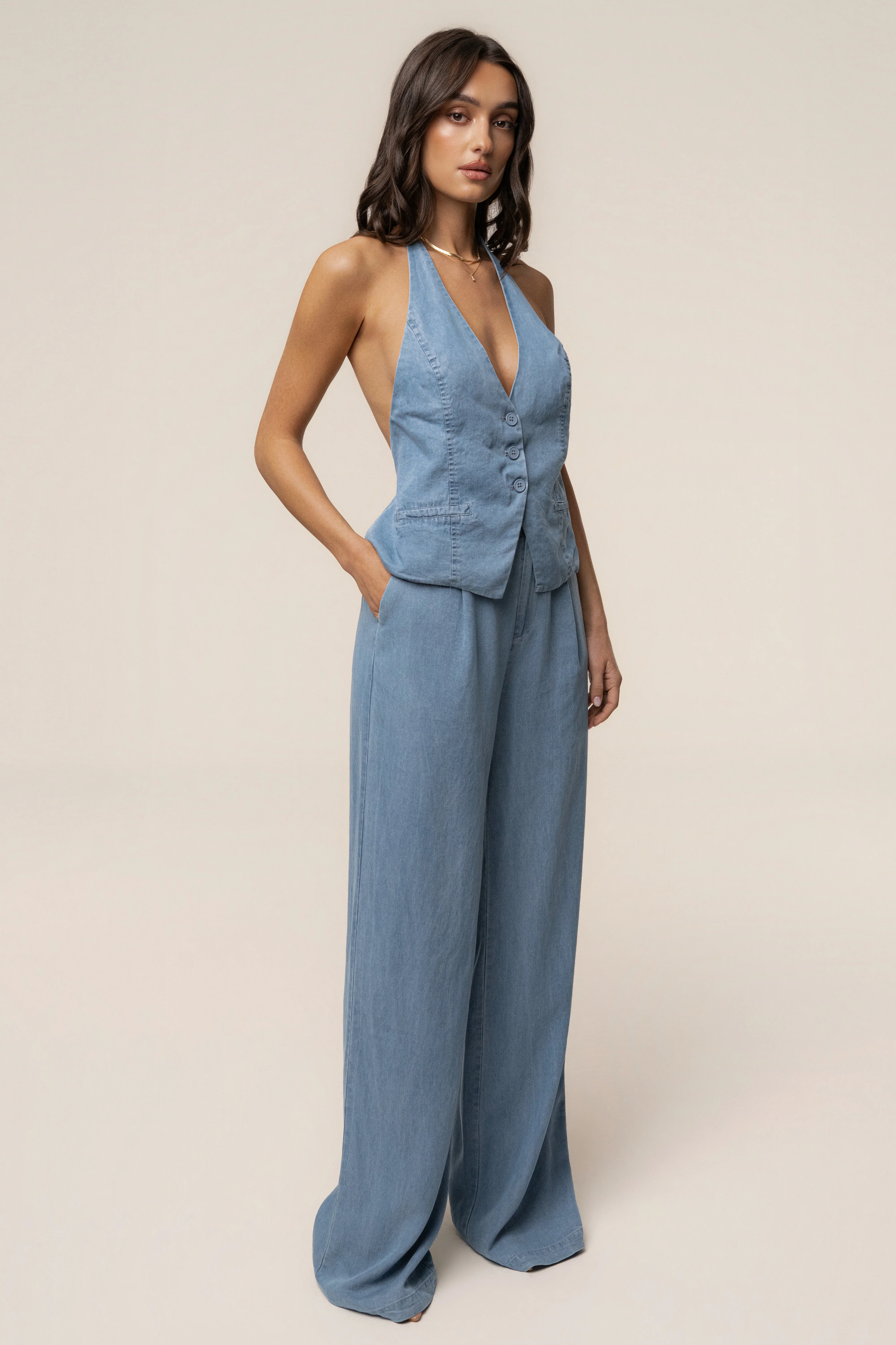 Chambray Downtown Pant