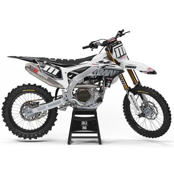 RiderUnik PAZZI WHITE Graphics Kit - WhiteRef: Ru2880 / Ya-Pazziwh-27