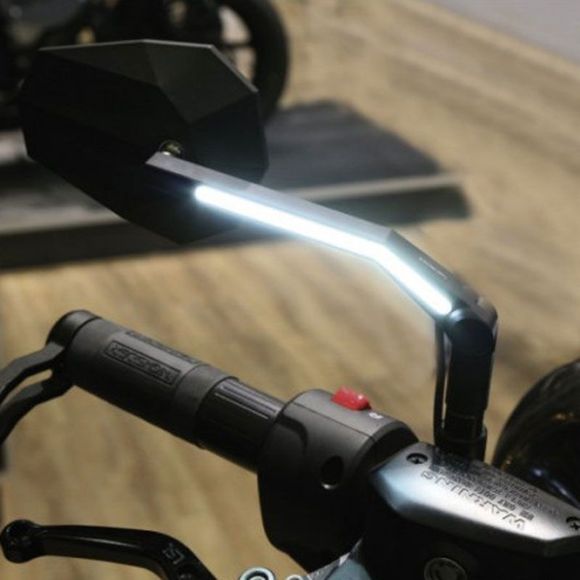 Highsider STEALTH X3 rearview mirror with front LED night lights (pair) Universal - BlackRef: HGI0154 / 301-452