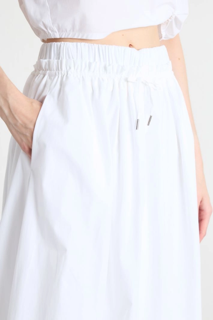 A-line skirt with elasticated waist - WHITE