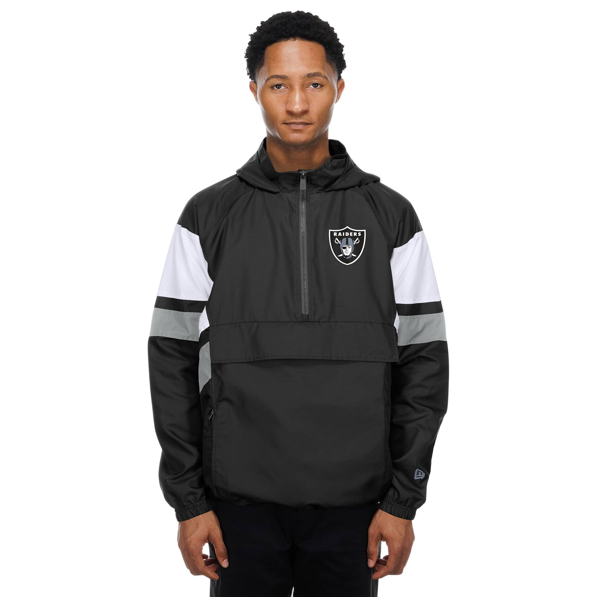 Las Vegas Raiders NFL Quarter Zip Windbreaker Jacket Black