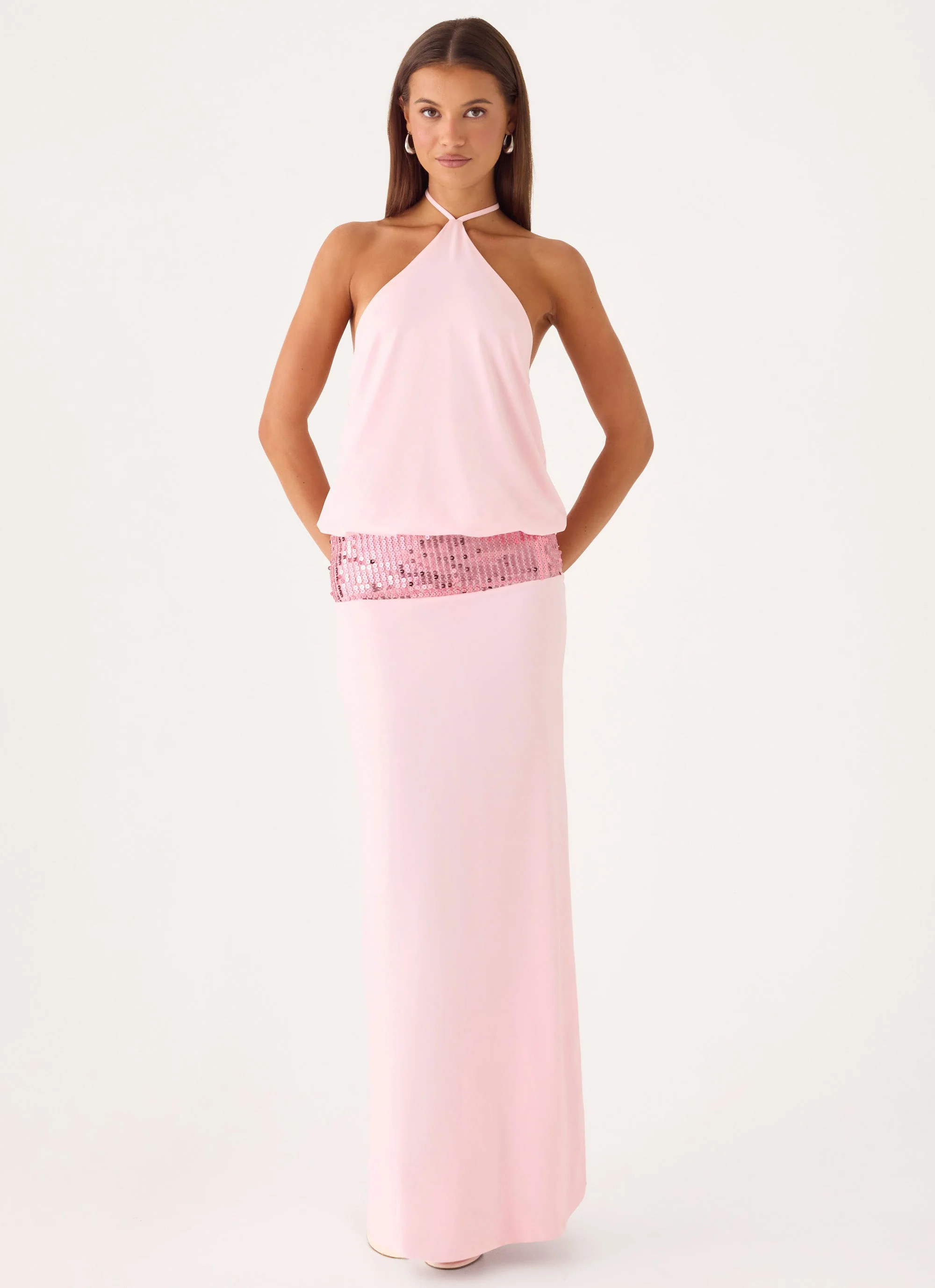 Marcie Halter Maxi Dress - Pink