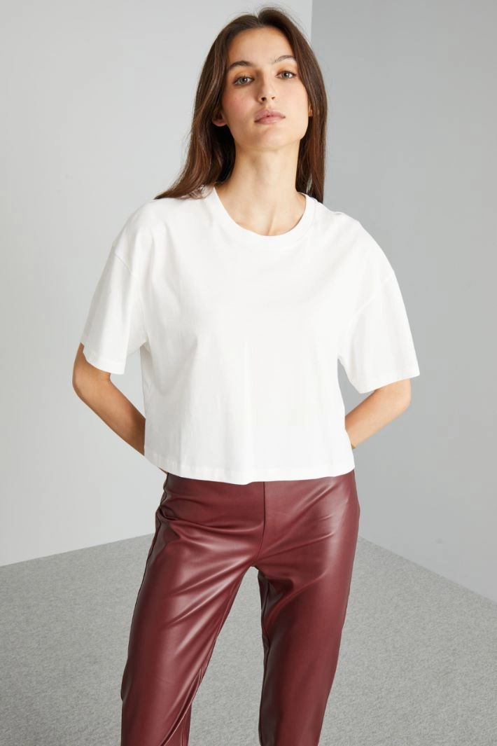 Boxy fit cotton T-shirt - WHITE