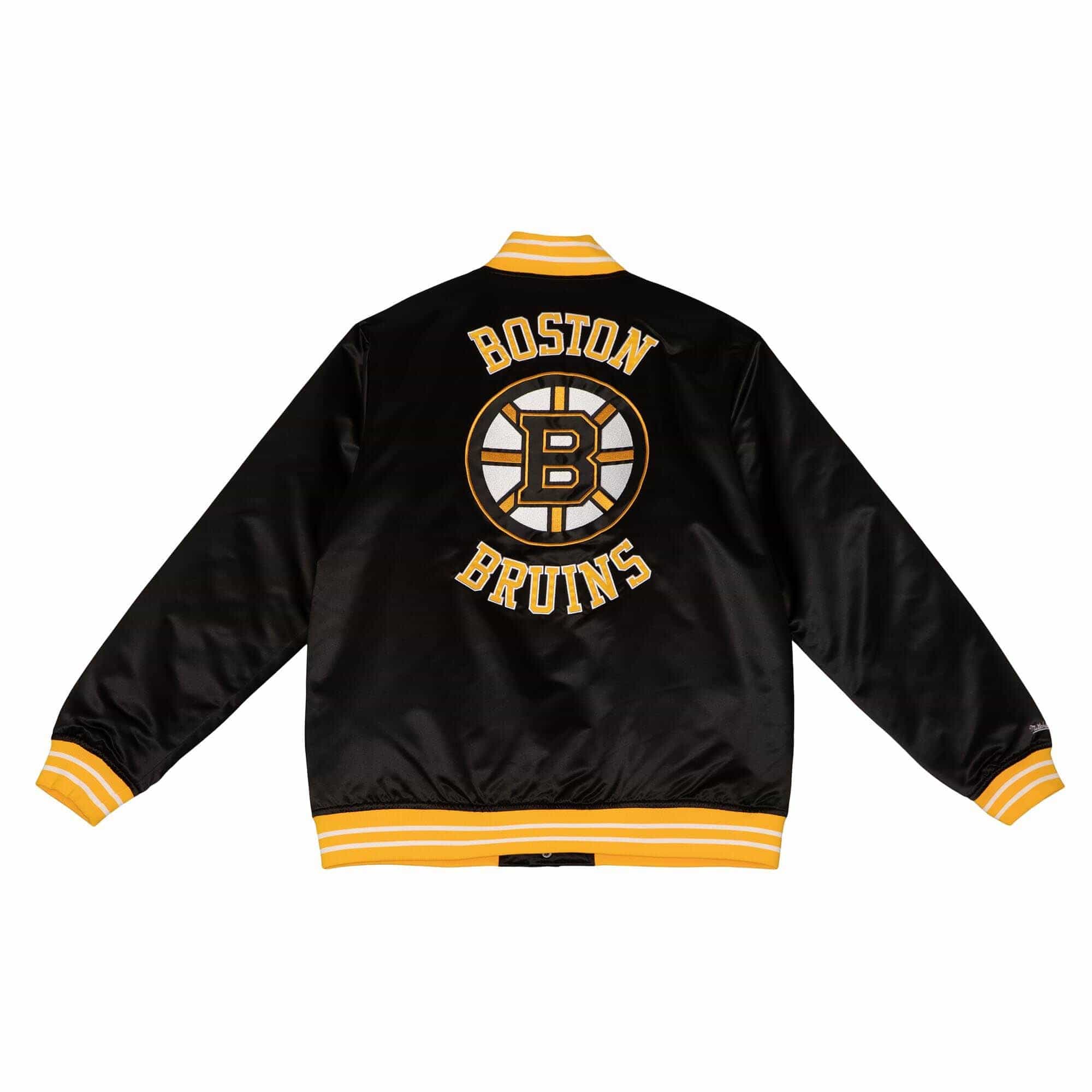 Boston Bruins Heavyweight Satin Mitchell & Ness NHL Jacket Black