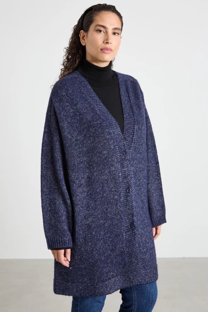 V-neck cardigan - BLUE