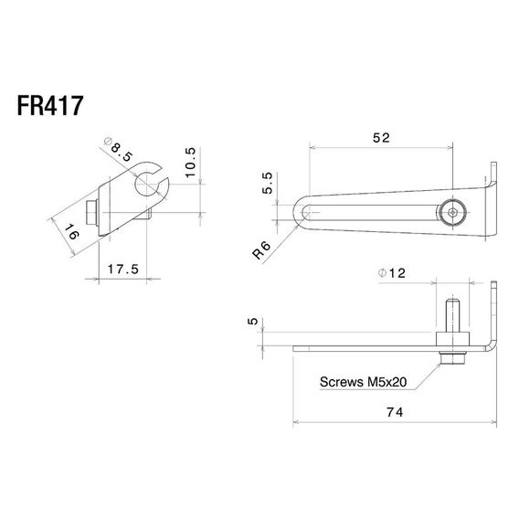 Support Clignotant Rizoma avant ou arrière - NoirRef : RZ0127 / FR417B