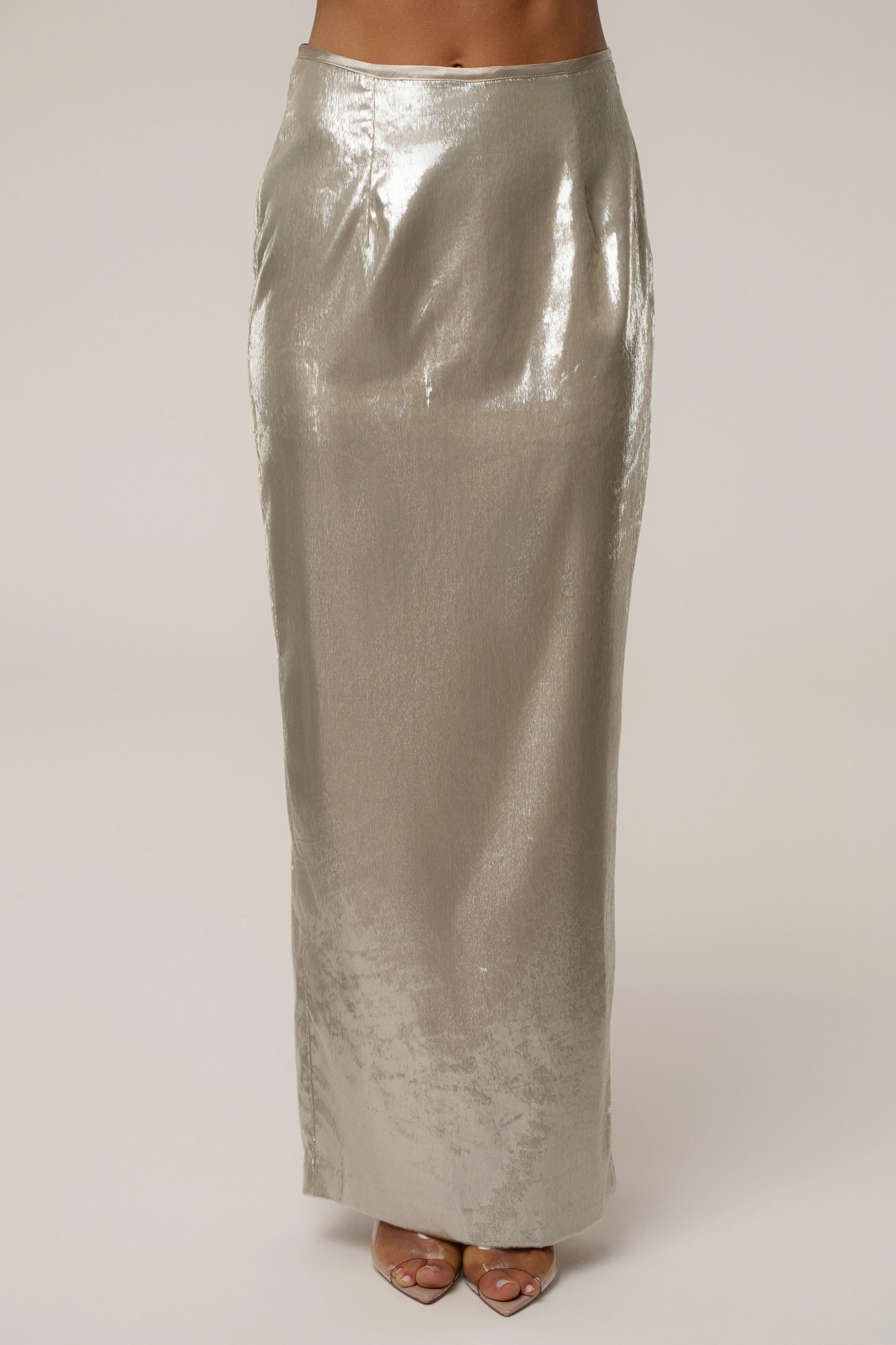 Beige Illuminate Maxi Skirt