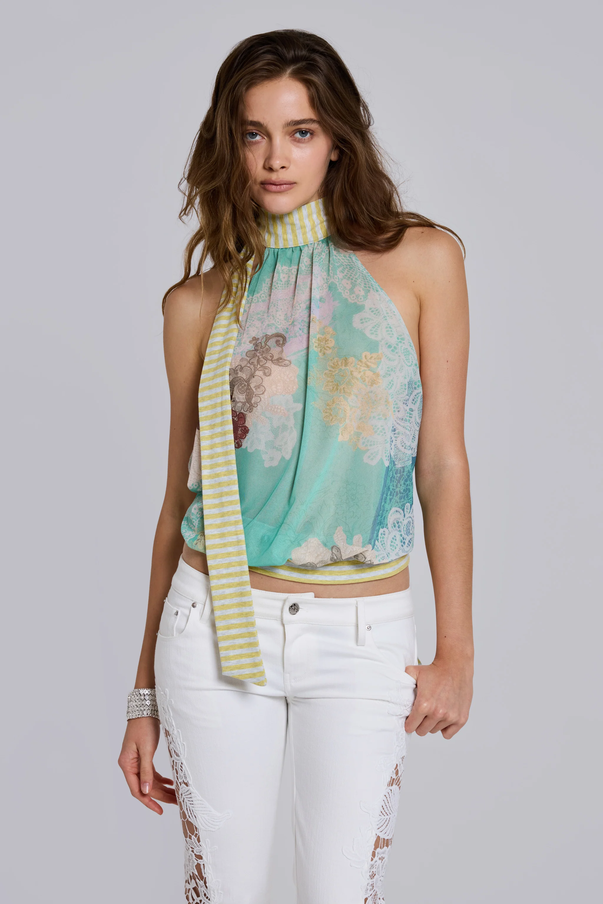 Enya Mesh Backless Top