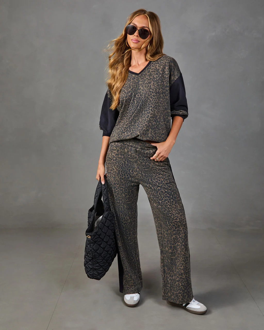 Modern Instinct Leopard Print Color Block Top
