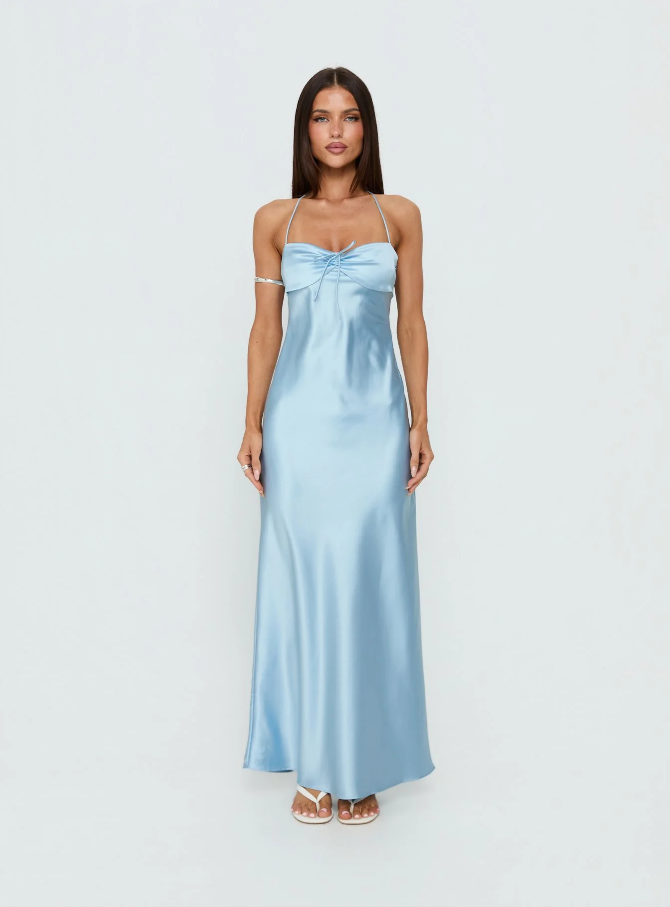 Fireproof Halter Maxi Dress Baby Blue