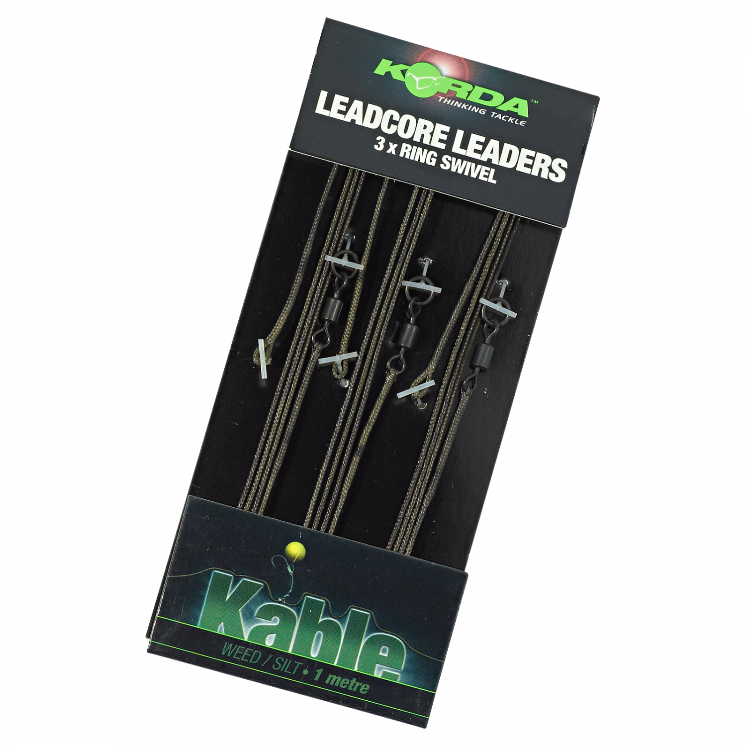 Korda Ring Swivel Leadcore Leader (weed\/silt\/geen)