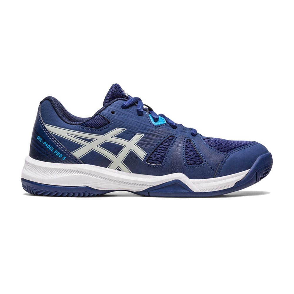 JUNIOR BLUE AND WHITE ASICS GEL PADEL PRO 5 GS 1044A048-401 SHOES