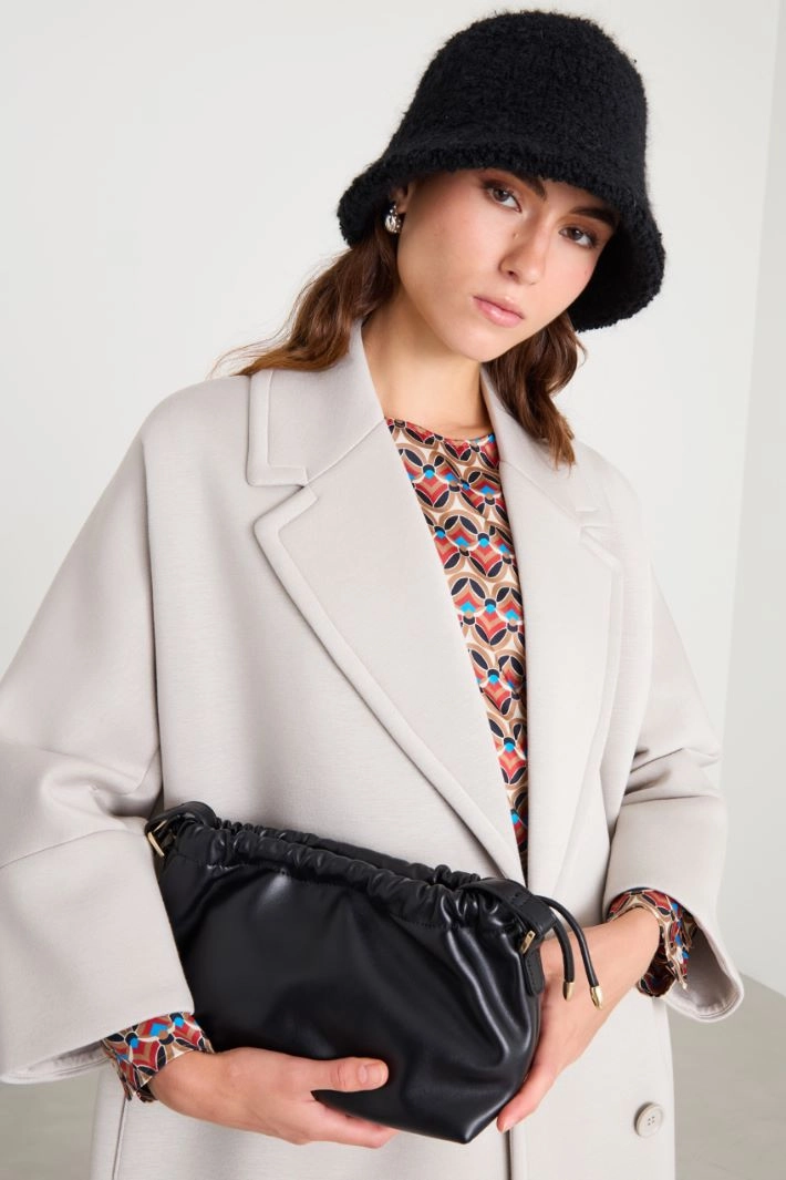 Cloche in bouclé fabric - BLACK