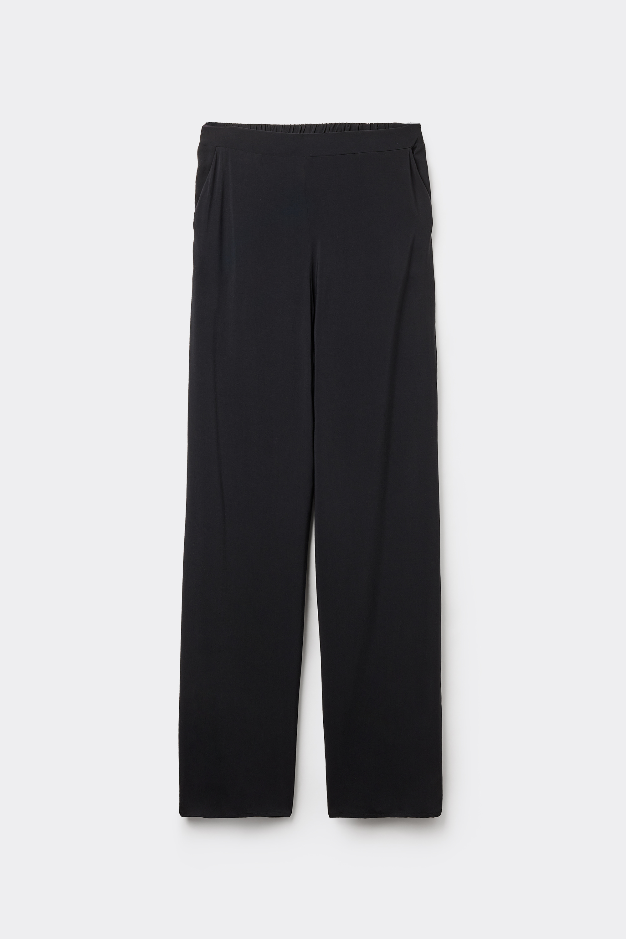 Viscose Canvas Straight-Cut Trousers