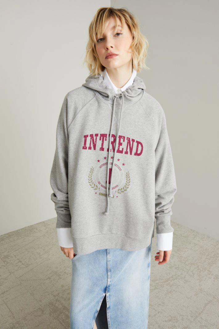 Printed hoodie - GREY