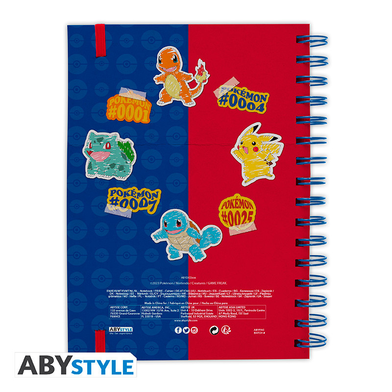 POKEMON Notebook A5 Blue & Red Partners