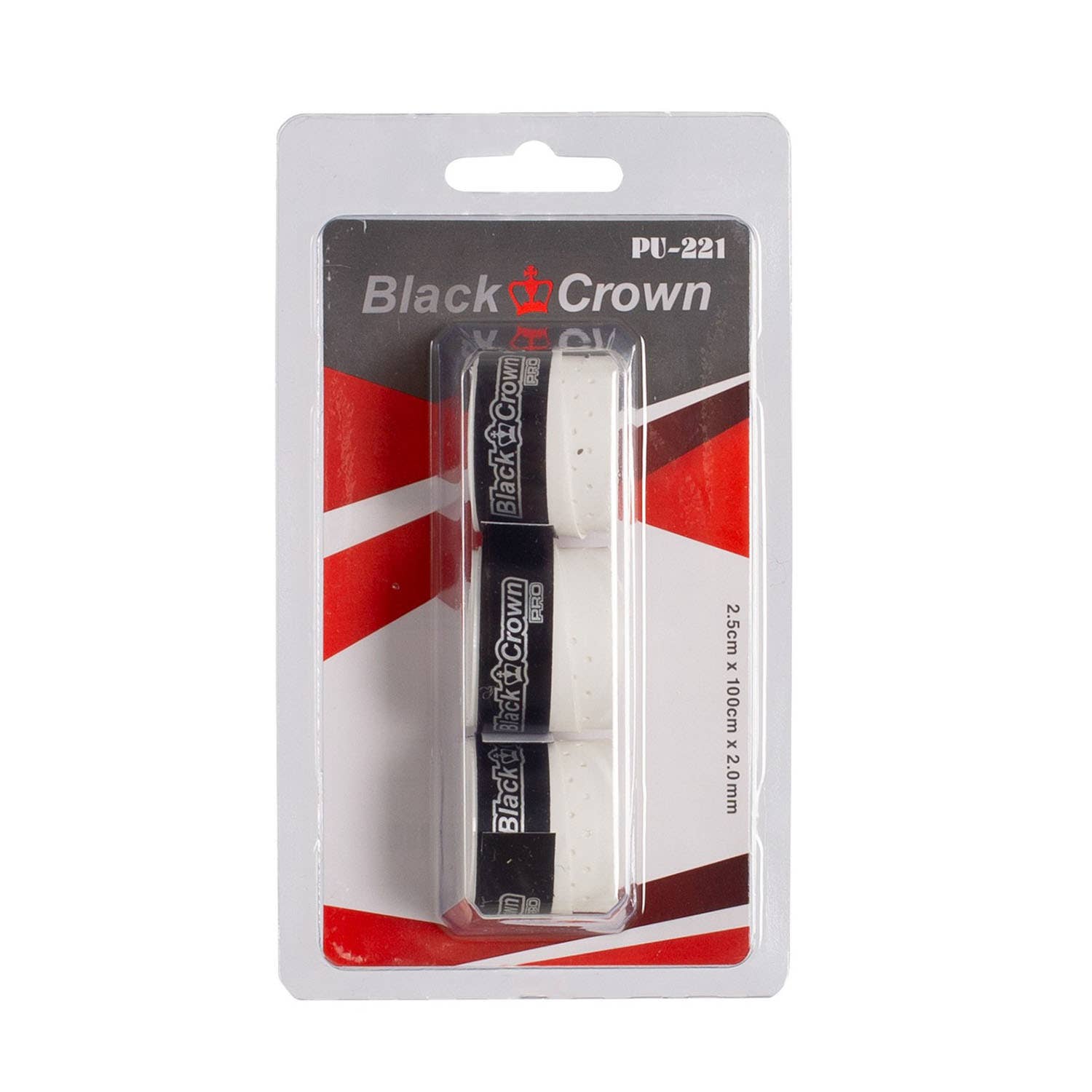 BLISTER 3 OVERGRIPS BLACK CROWN A000406.001.1 WHITE