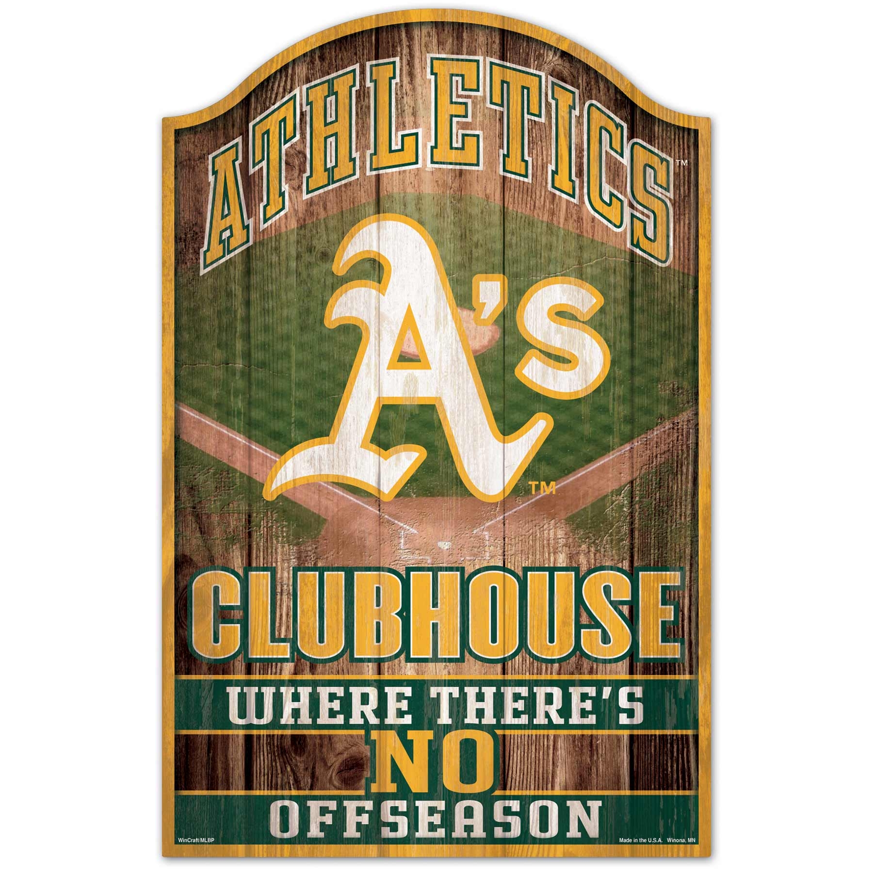 Athletics WinCraft MLB Clubhouse Wood Sign