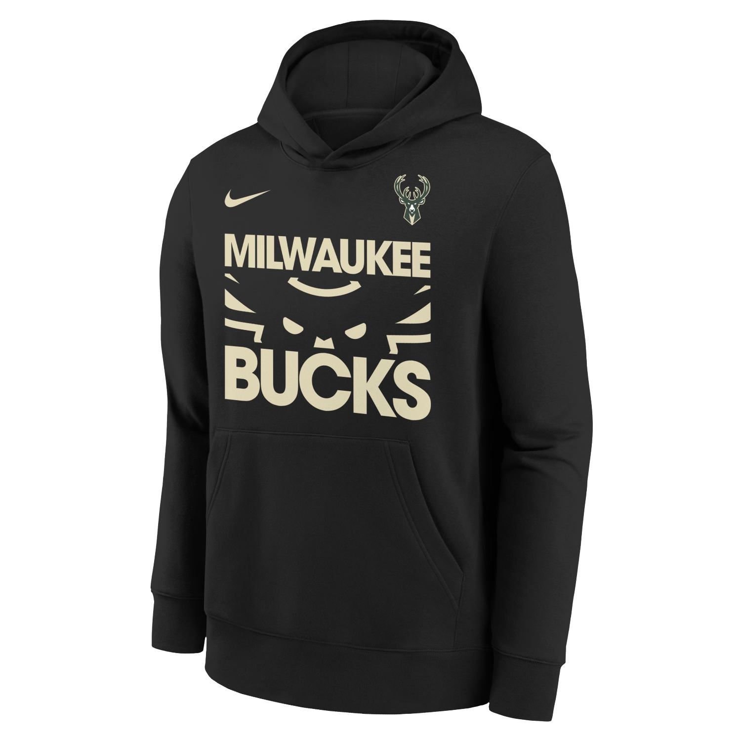 Milwaukee Bucks NBA Courtside Nike Club Hoodie Black (YOUTH)
