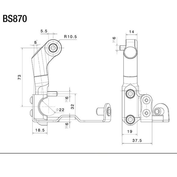 Rizoma Rearview Mirror Support BS870B Rearview Mirror Adapter - BlackMV AGUSTA 800 RIVAL 800 - 2013 - 2015Ref: rz0874 / bs870b