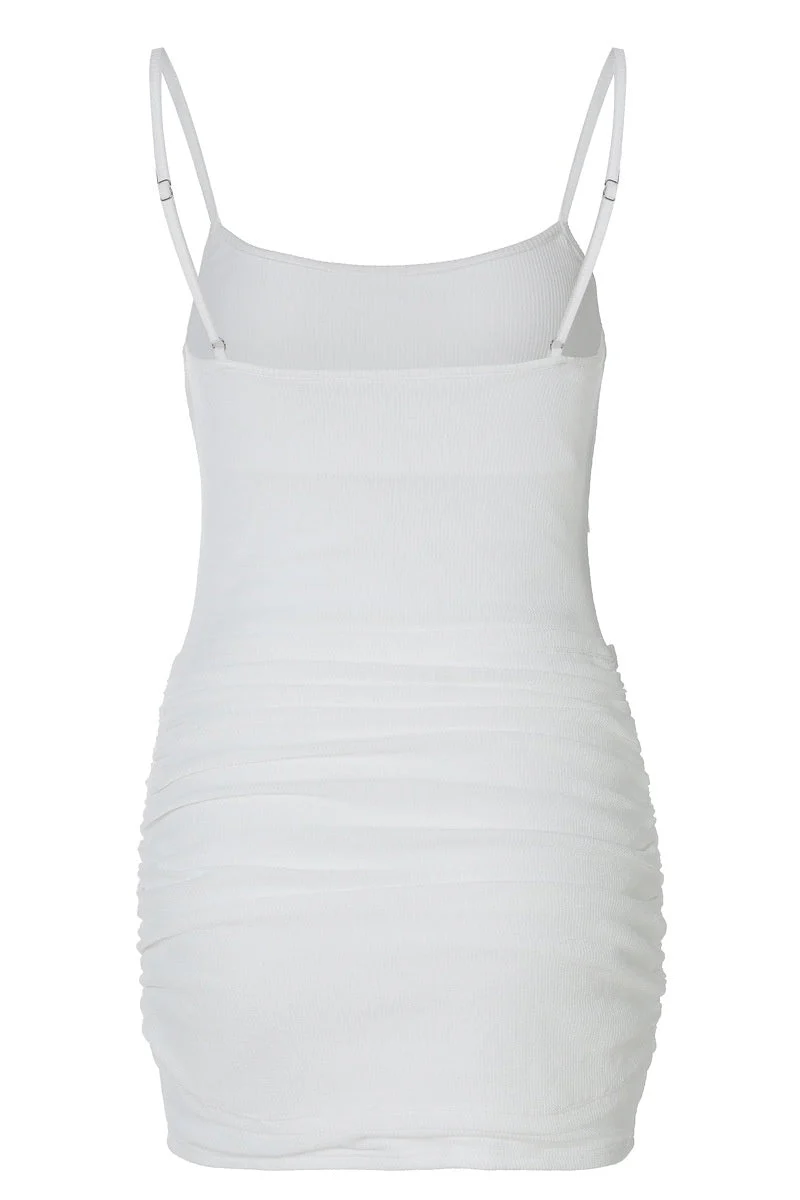Simple Straps White Tight Dress