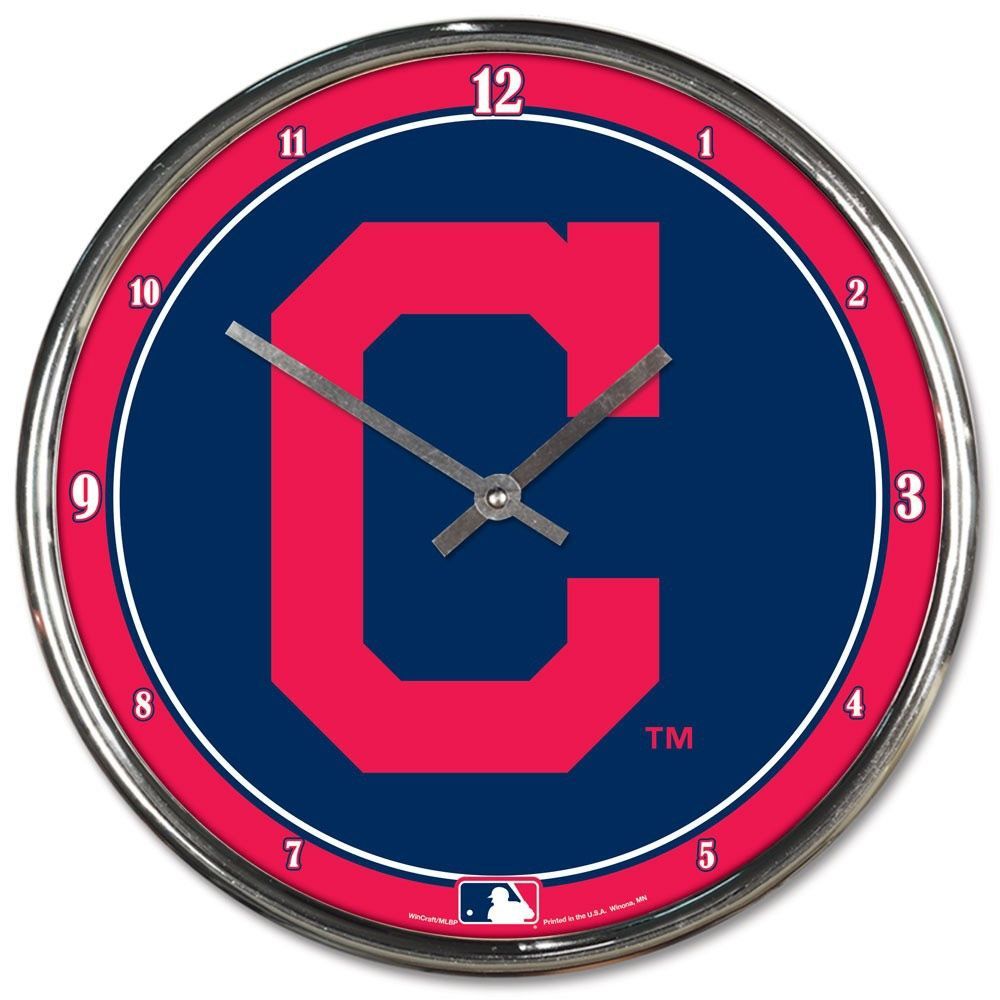 Cleveland Indians Chrome MLB Wall Clock