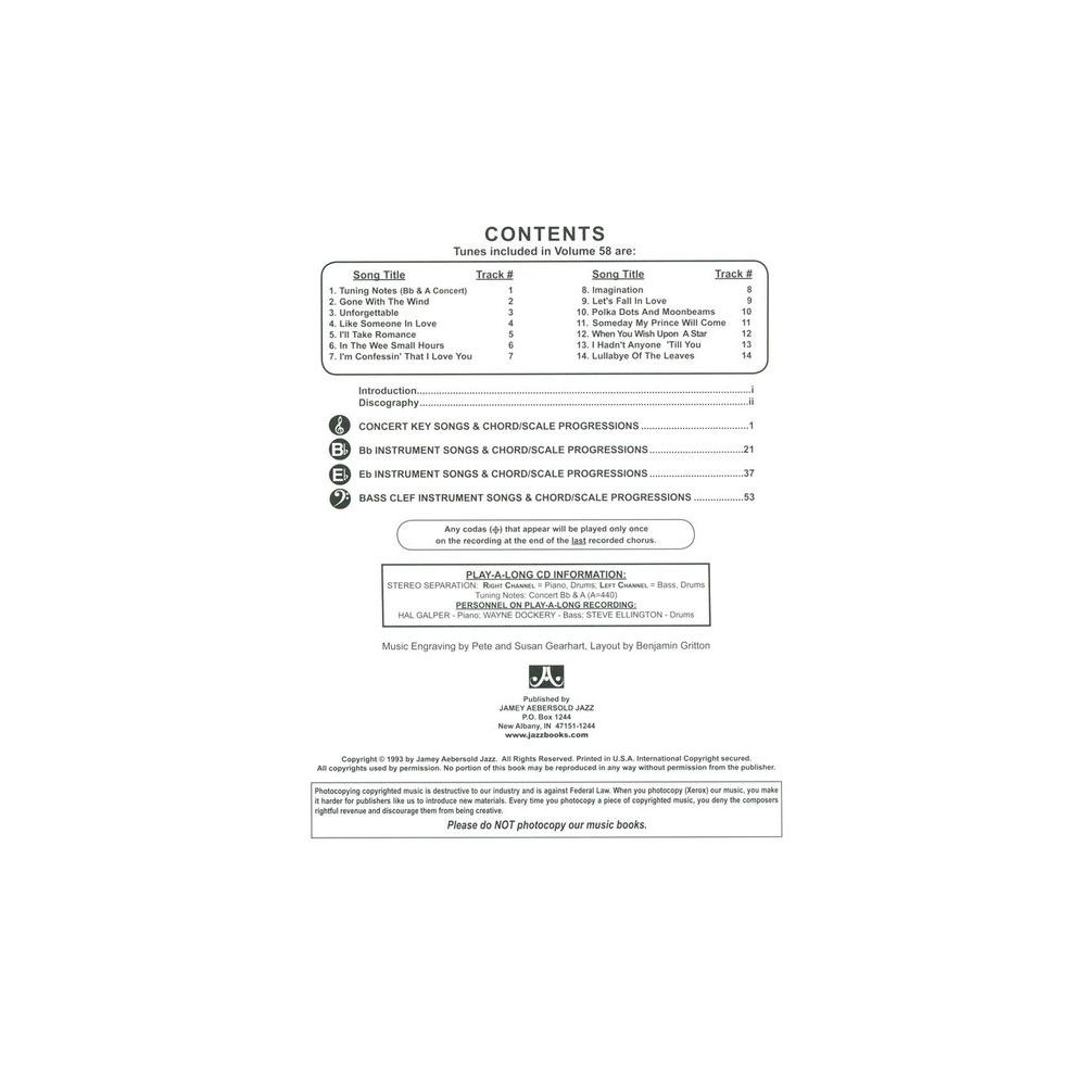 Jamey Aebersold Unforgettable Standards – Thomann Ireland